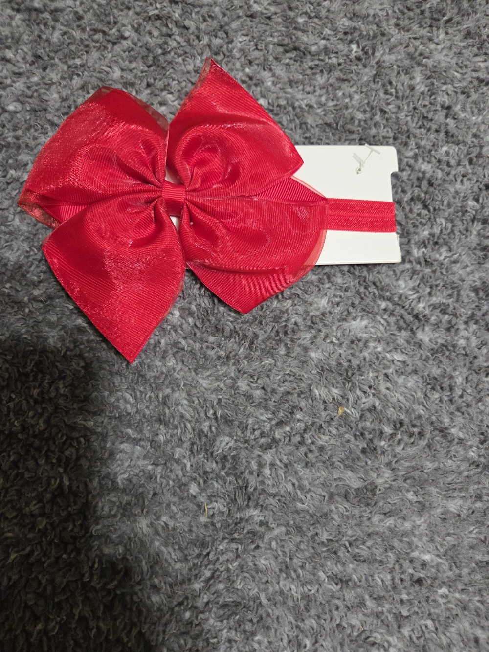 Bright Red Satin Bow Headband for Kids